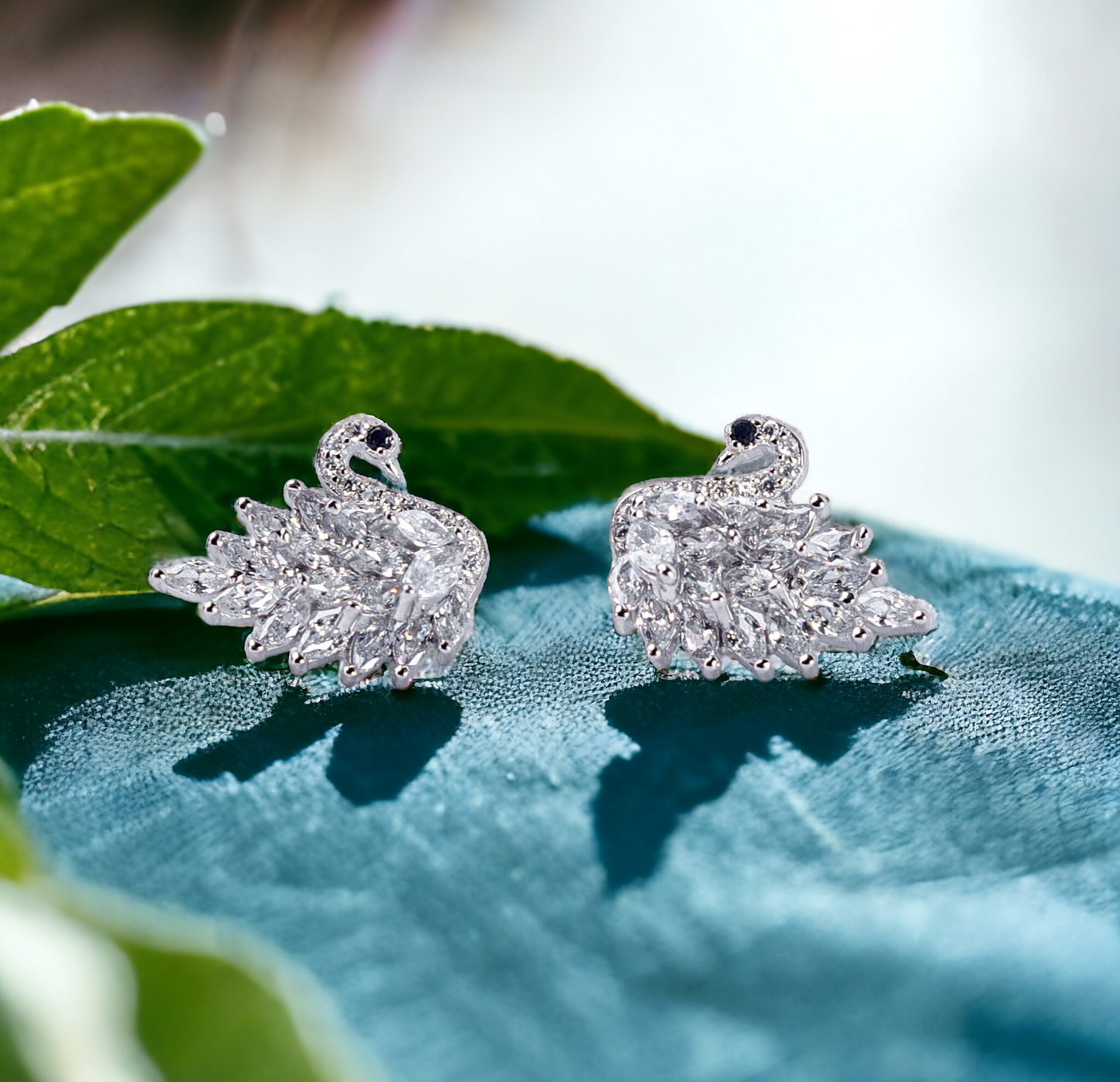 Swan Stone Studs