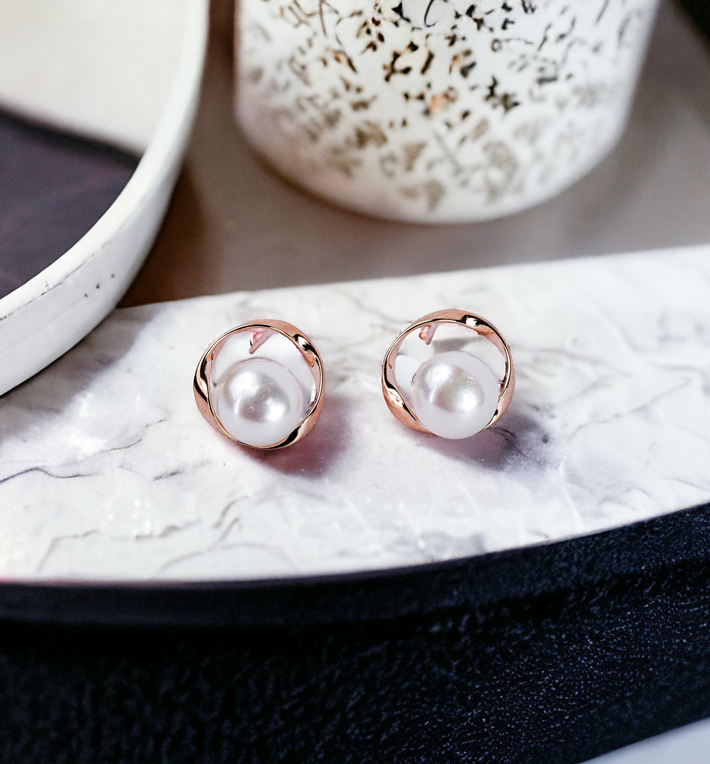Pearl Studs Rosegold