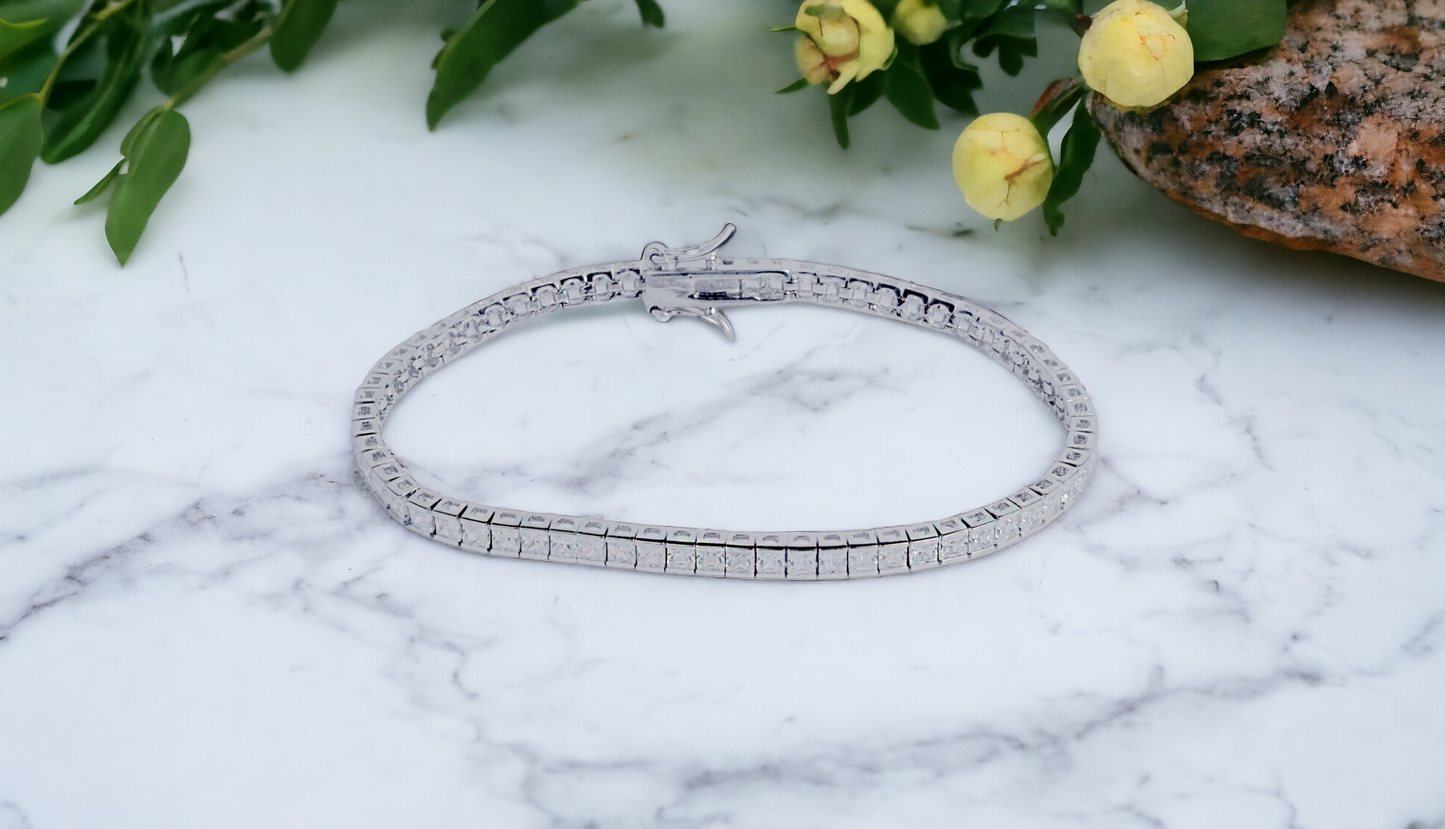 Silver Princess Tennis Bracelet