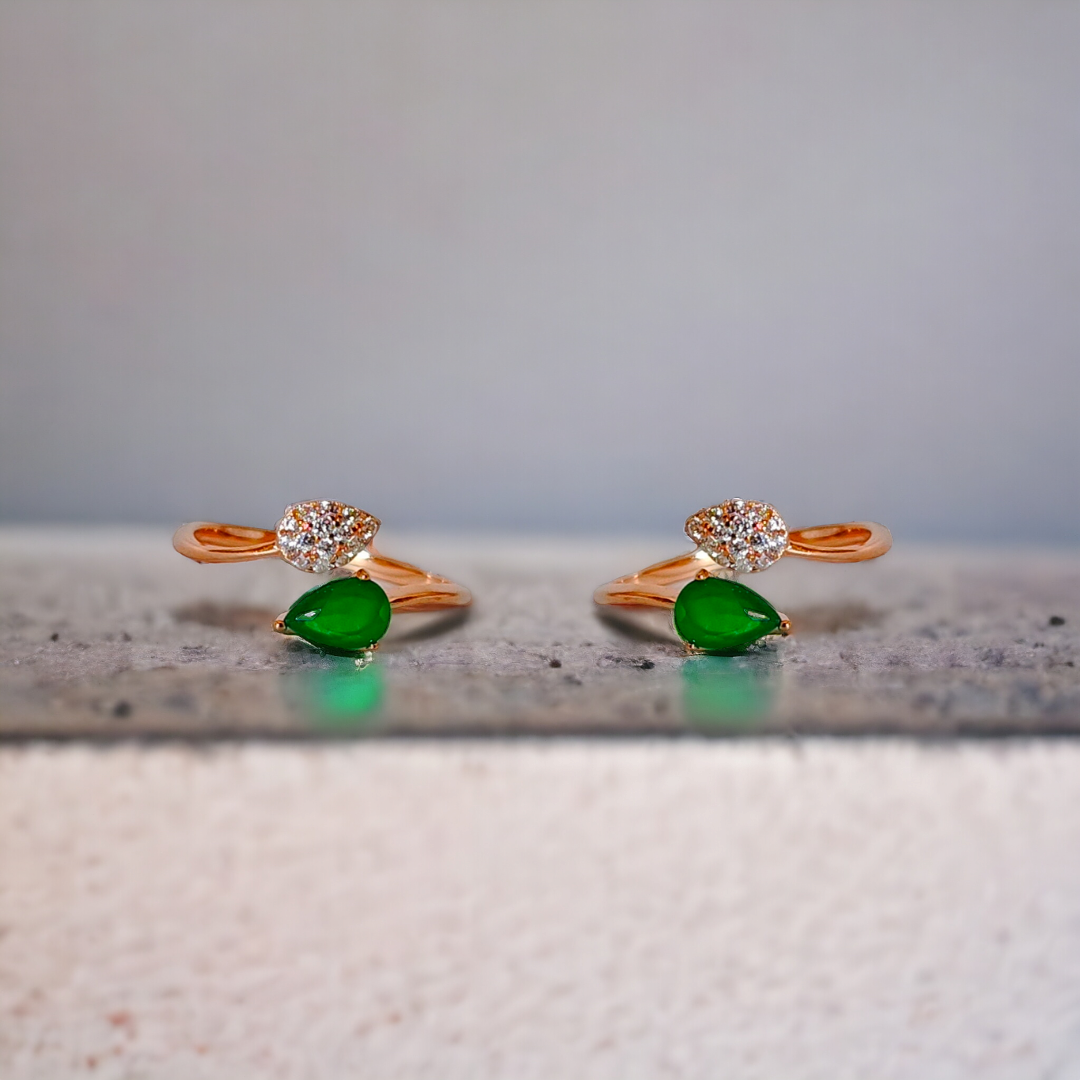 Pear Emerald CZ Toe Ring