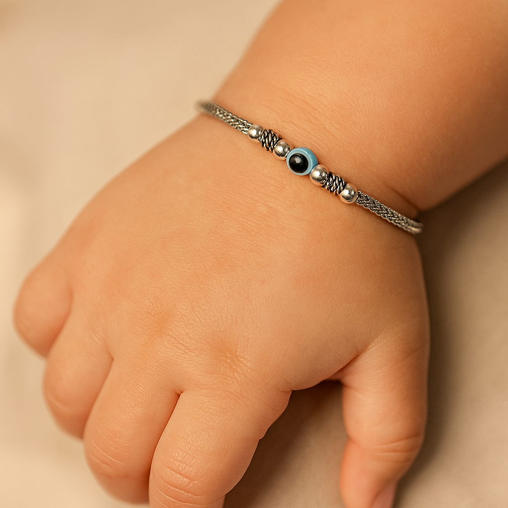 Evil Eye Silver Baby Bracelet