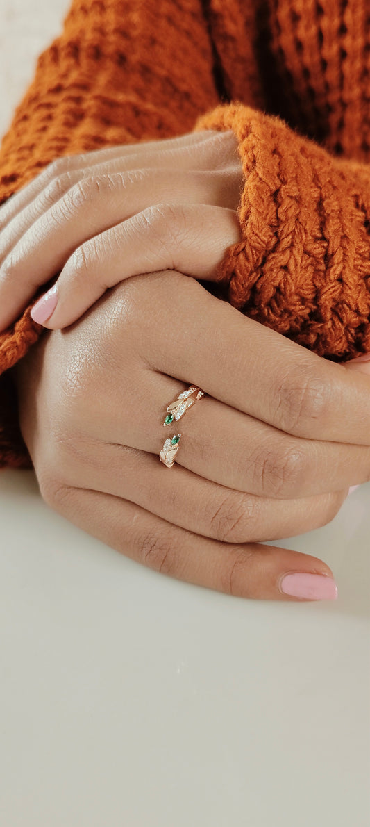 Green Leaf Silver Ring (RGS)