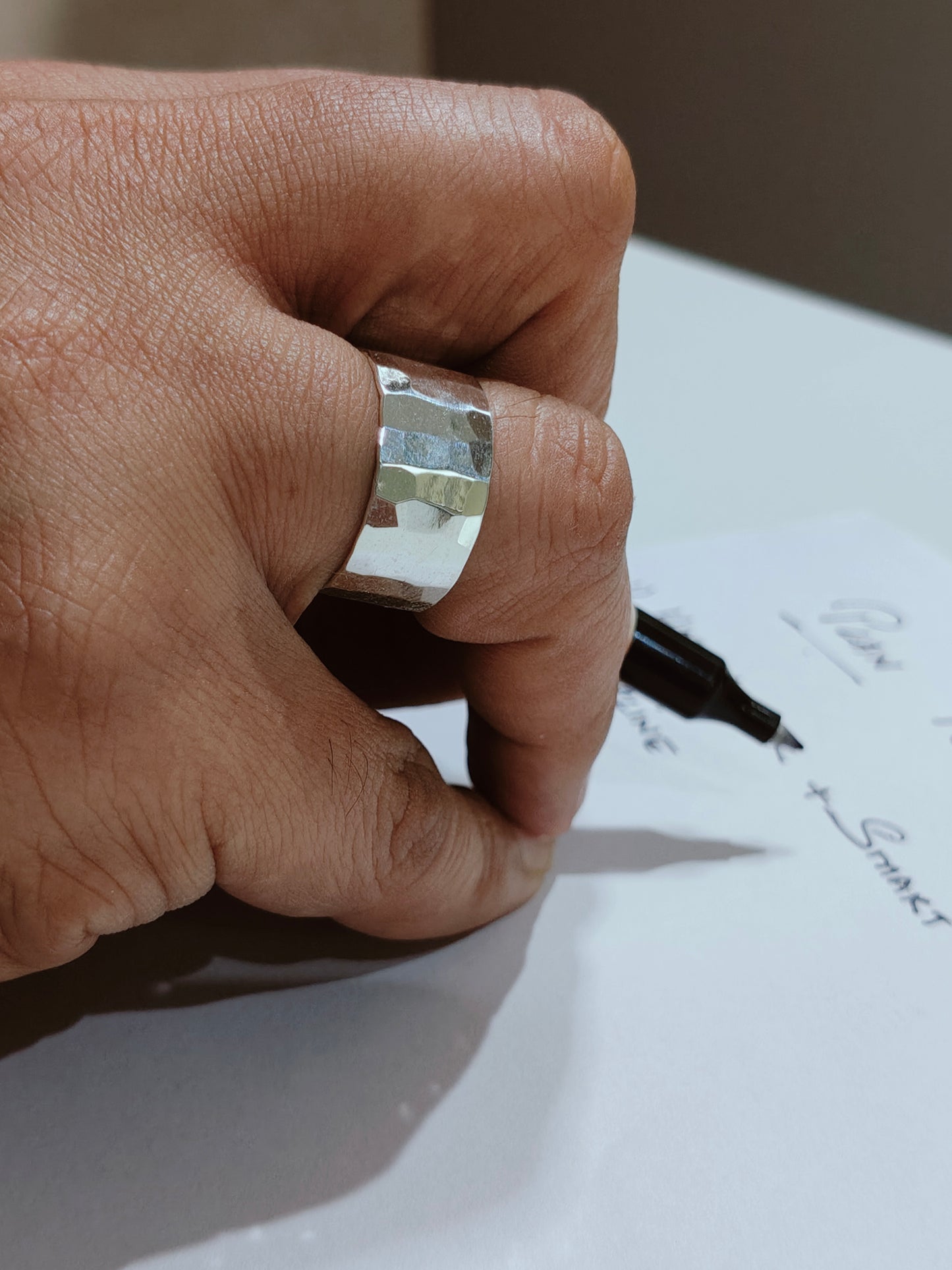 Men's Shinning Silver Ring (Wide)