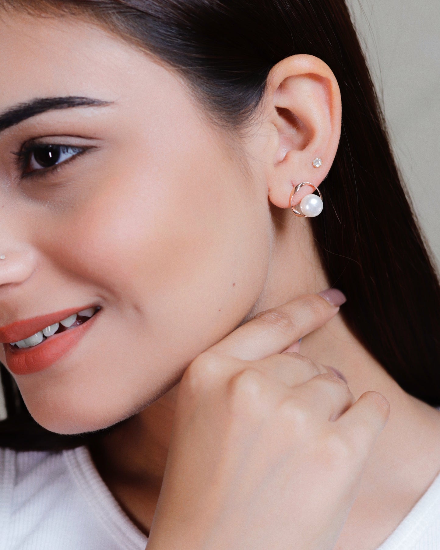 Pearl Studs Rosegold