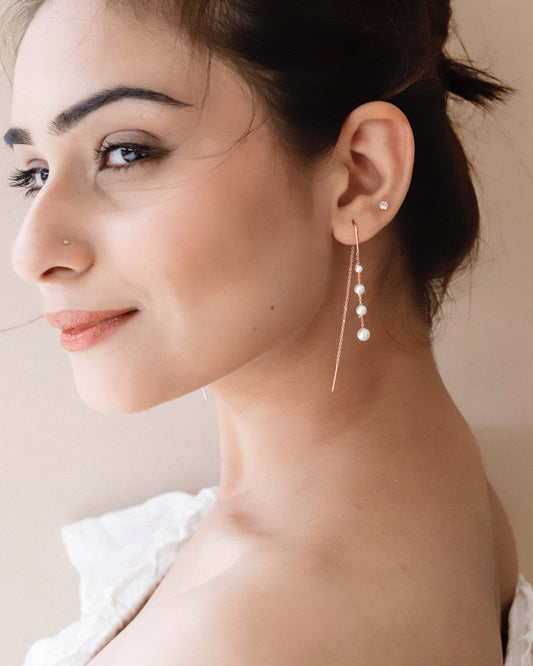 Rosegold Pearl Danglers