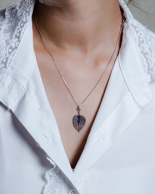 Silver Leaf Pendant Chain