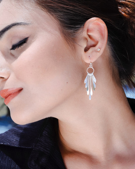 Feather Silver Chandelier