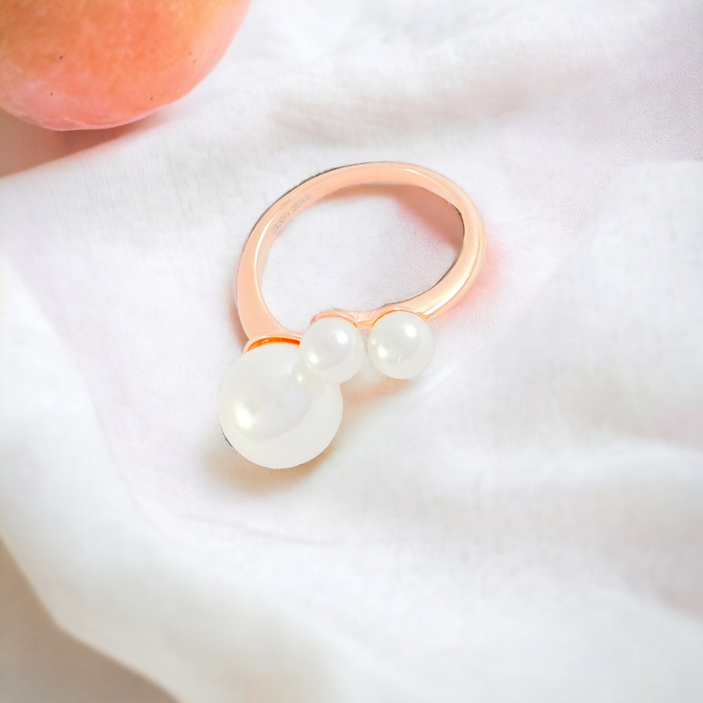 Trio Pearl Rosegold Ring