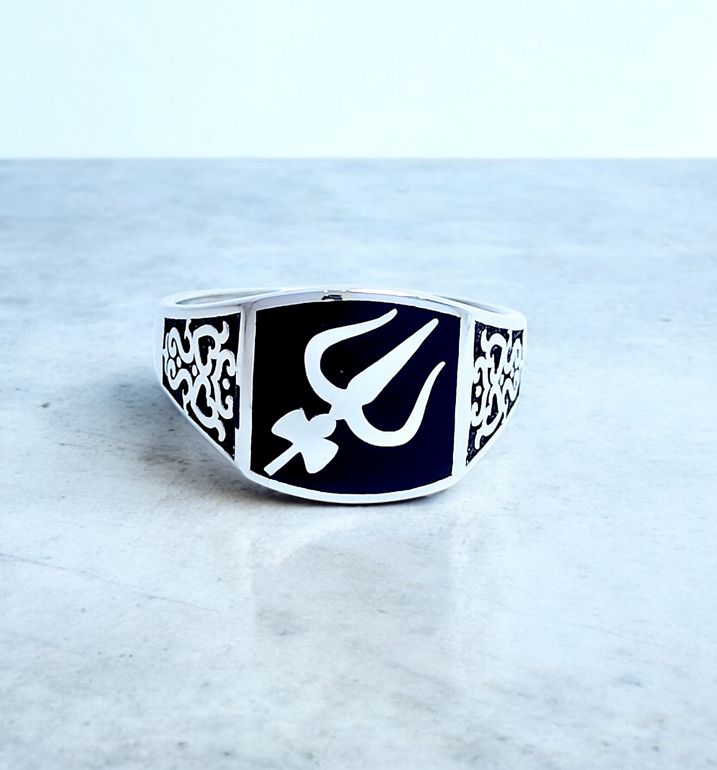 Mahadeo's Trishul Silver Ring