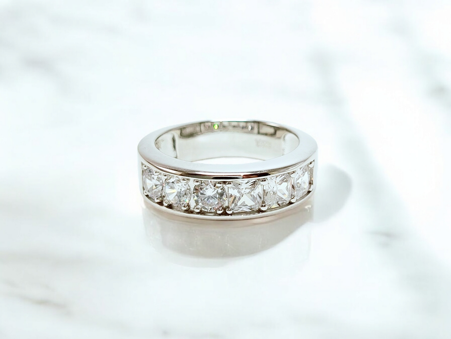 Hexa Diamond Silver Ring