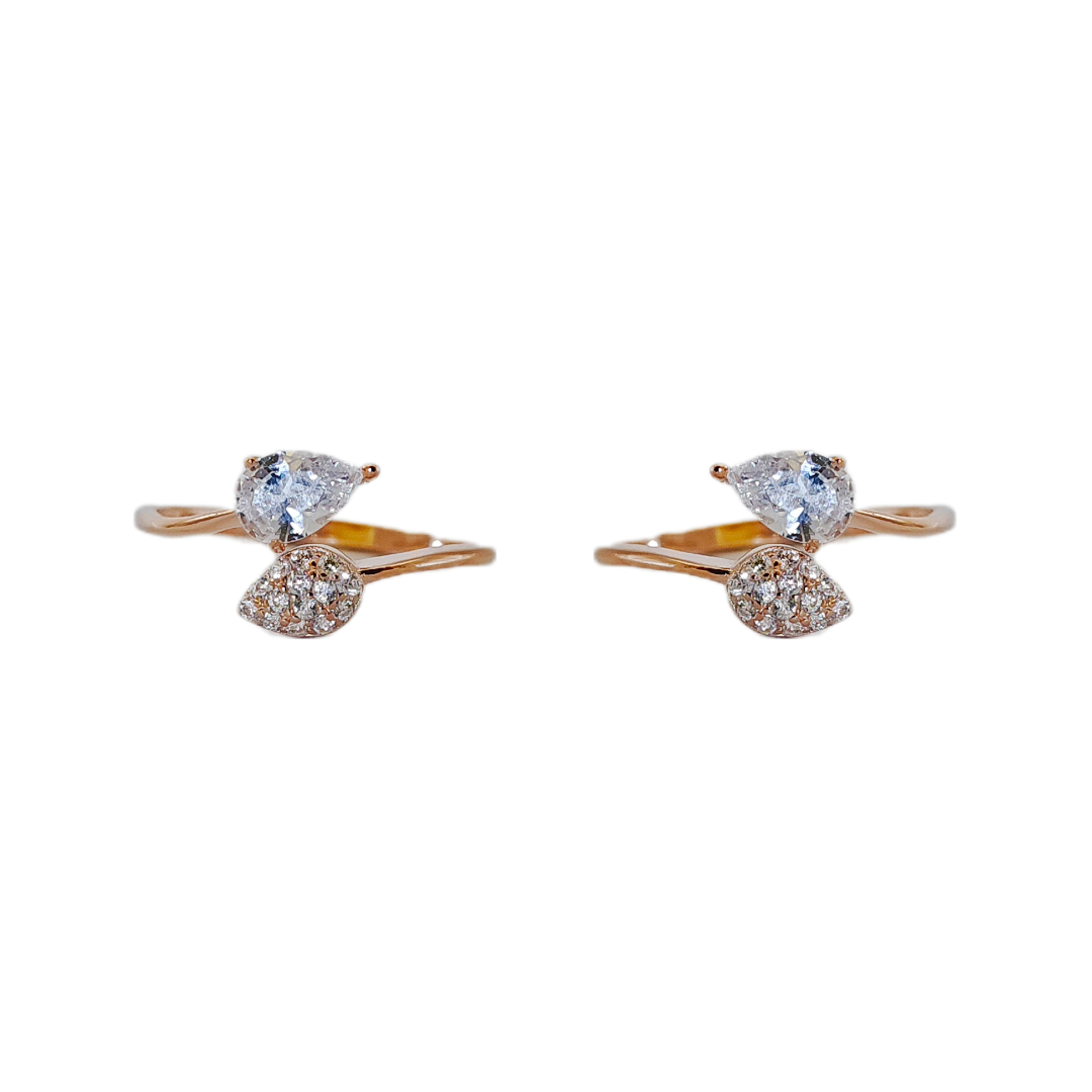 Dual Pear CZ Toe Ring