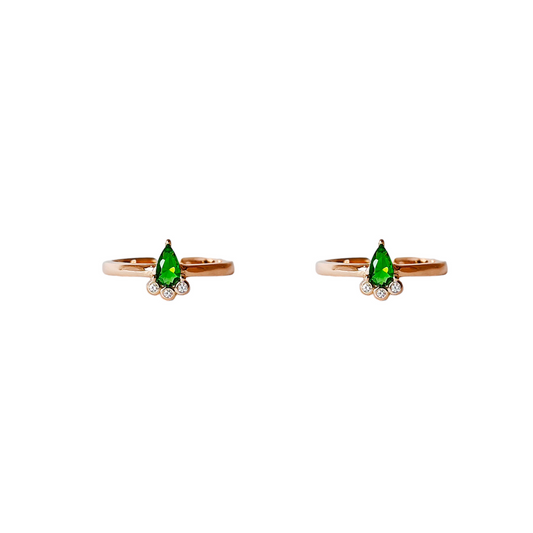 Pear Emerald Trio CZ Toe Ring