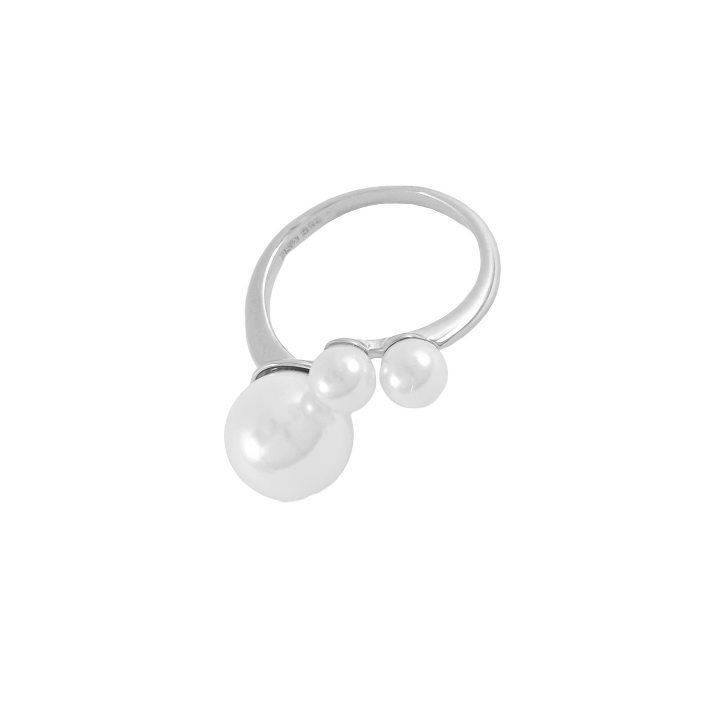Trio Pearl Silver Ring