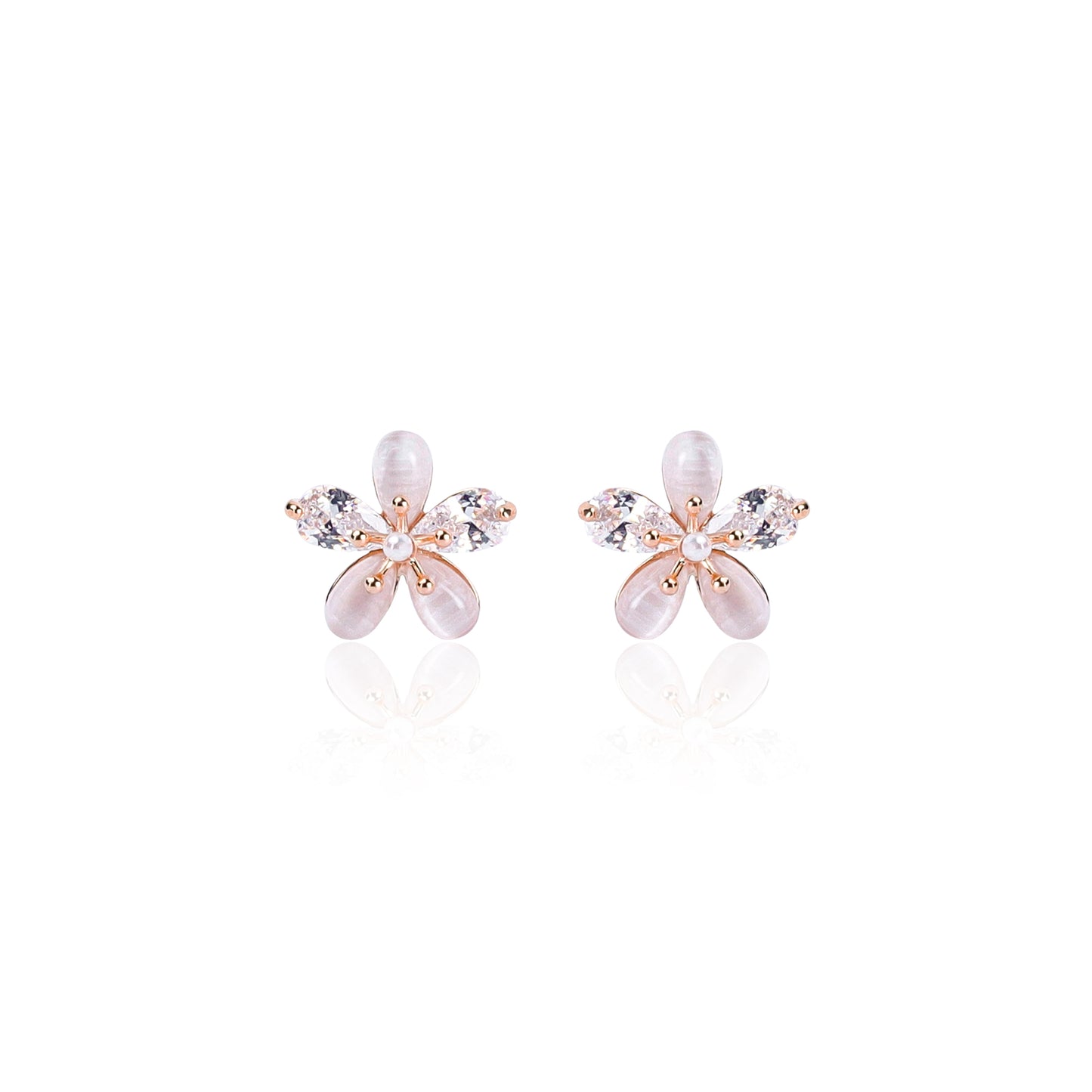 Rosegold Flower Studs