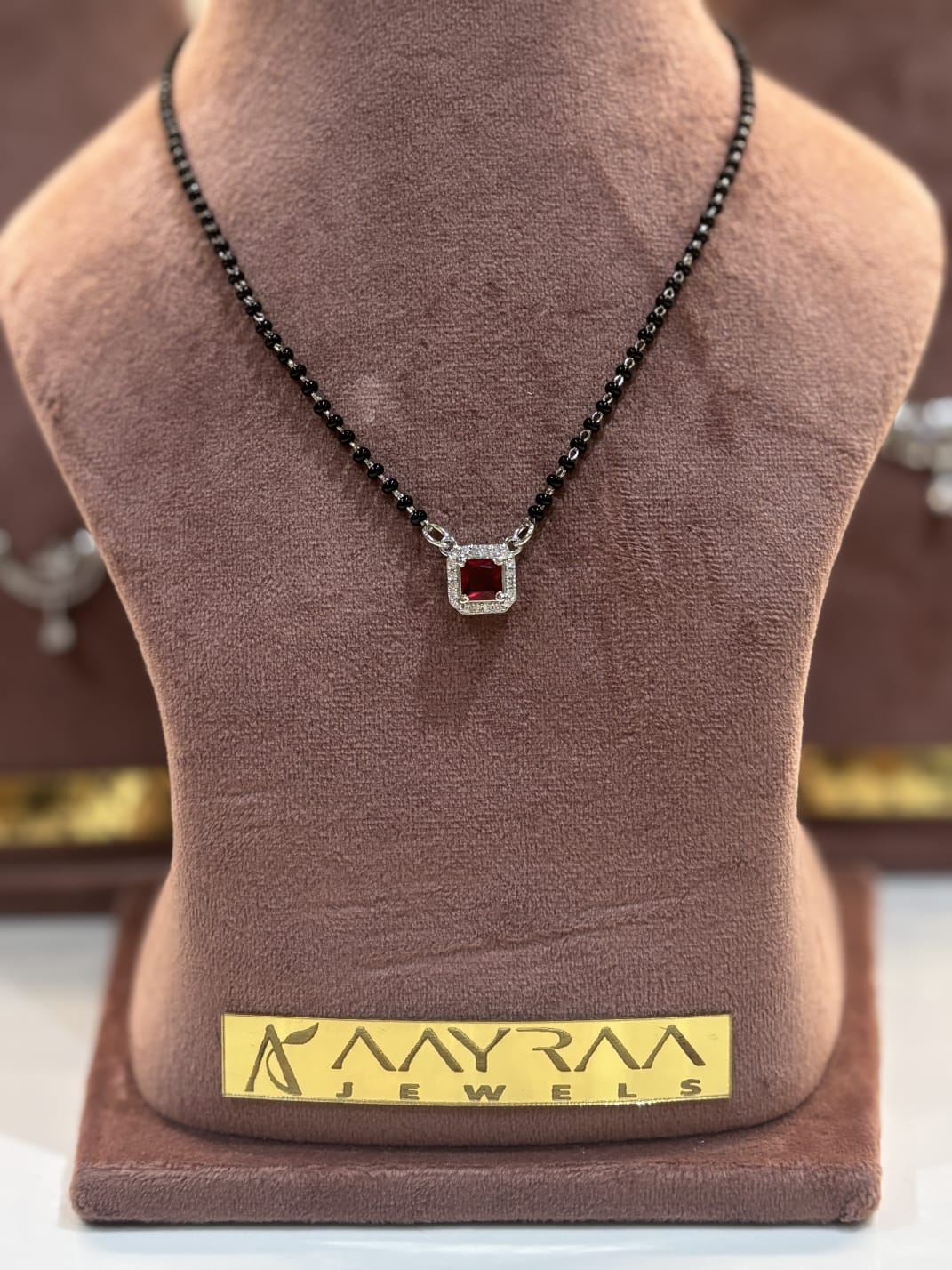 Square Ruby Mangalsutra