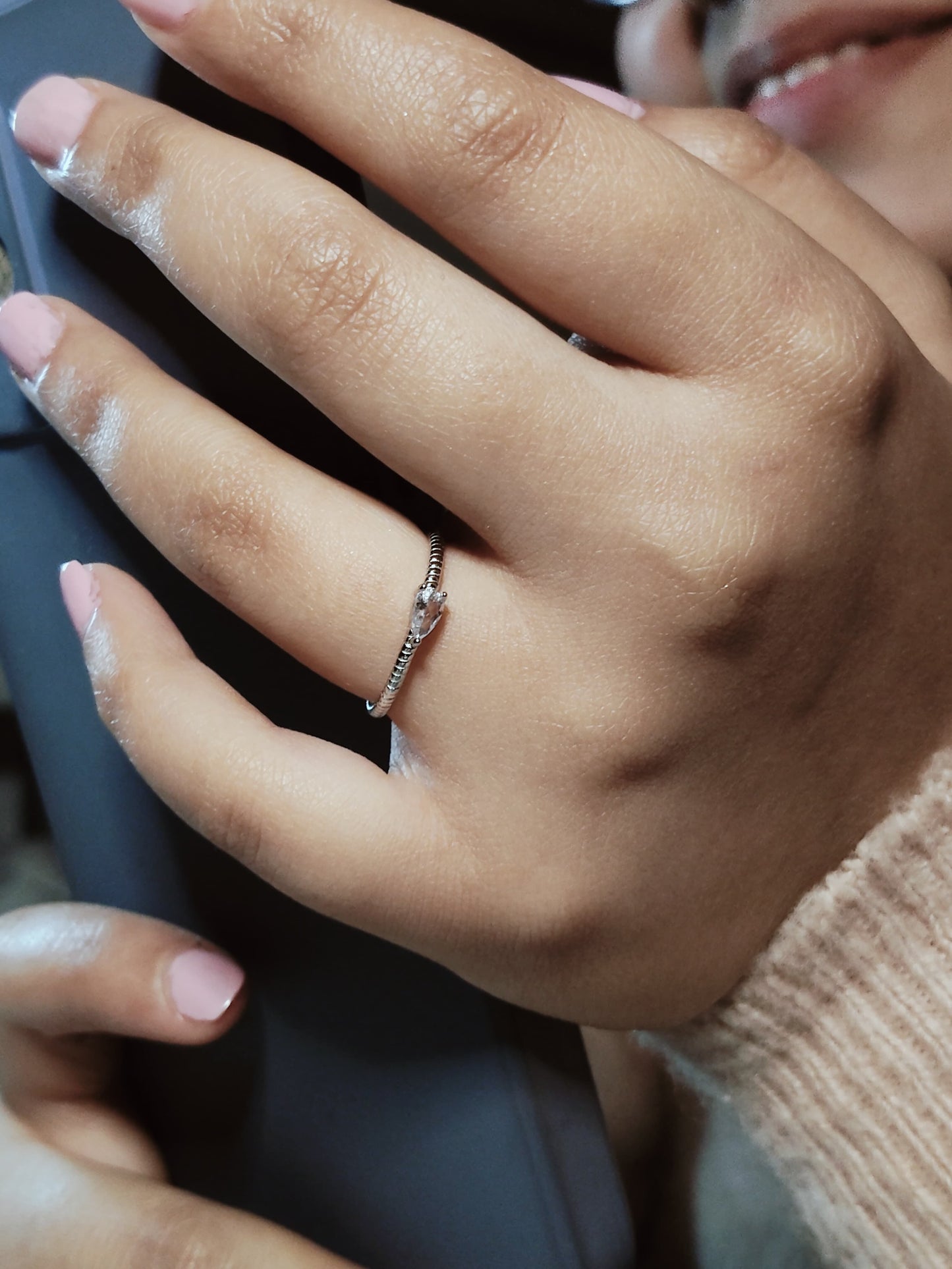 Pear Shape Silver Ring