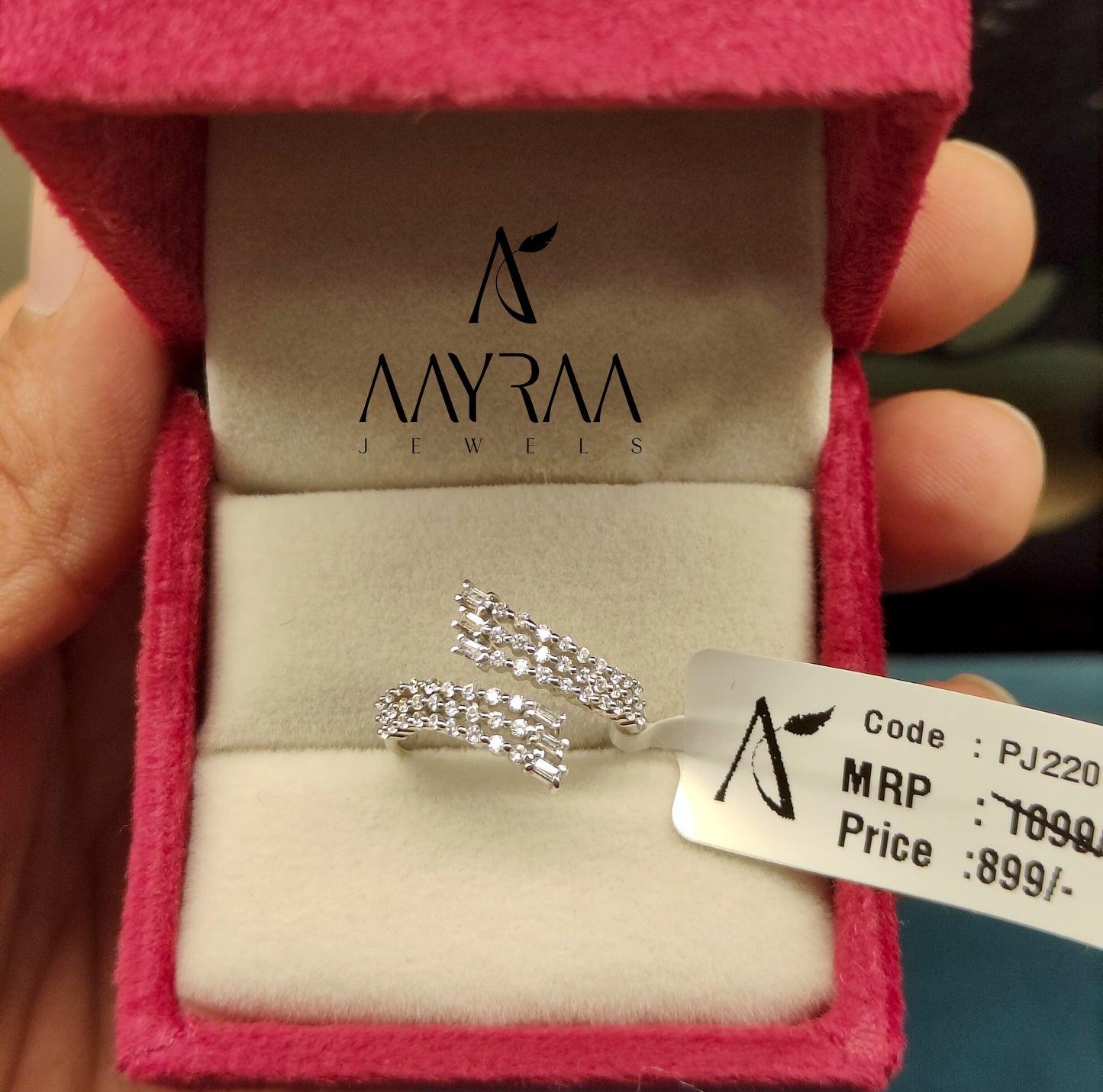 3 Line Silver Baguette Ring