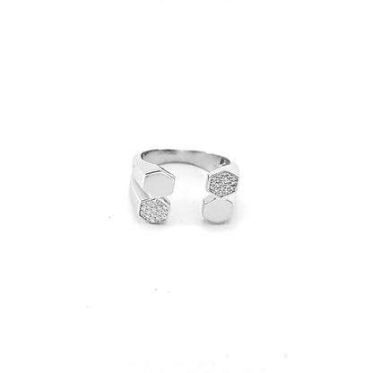 Silver Hexagon Ring
