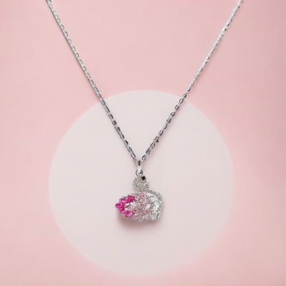 Pink Crystal Swan Chain
