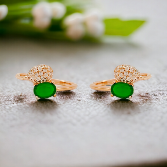 Oval Emerald CZ Toe Ring