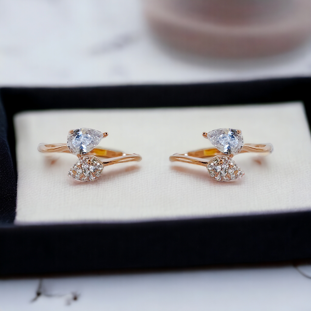 Dual Pear CZ Toe Ring