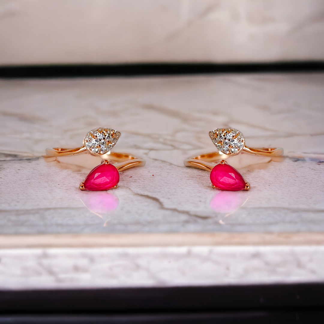 Ruby Pear CZ Toe Ring