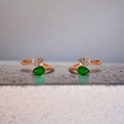 Pear Emerald CZ Toe Ring