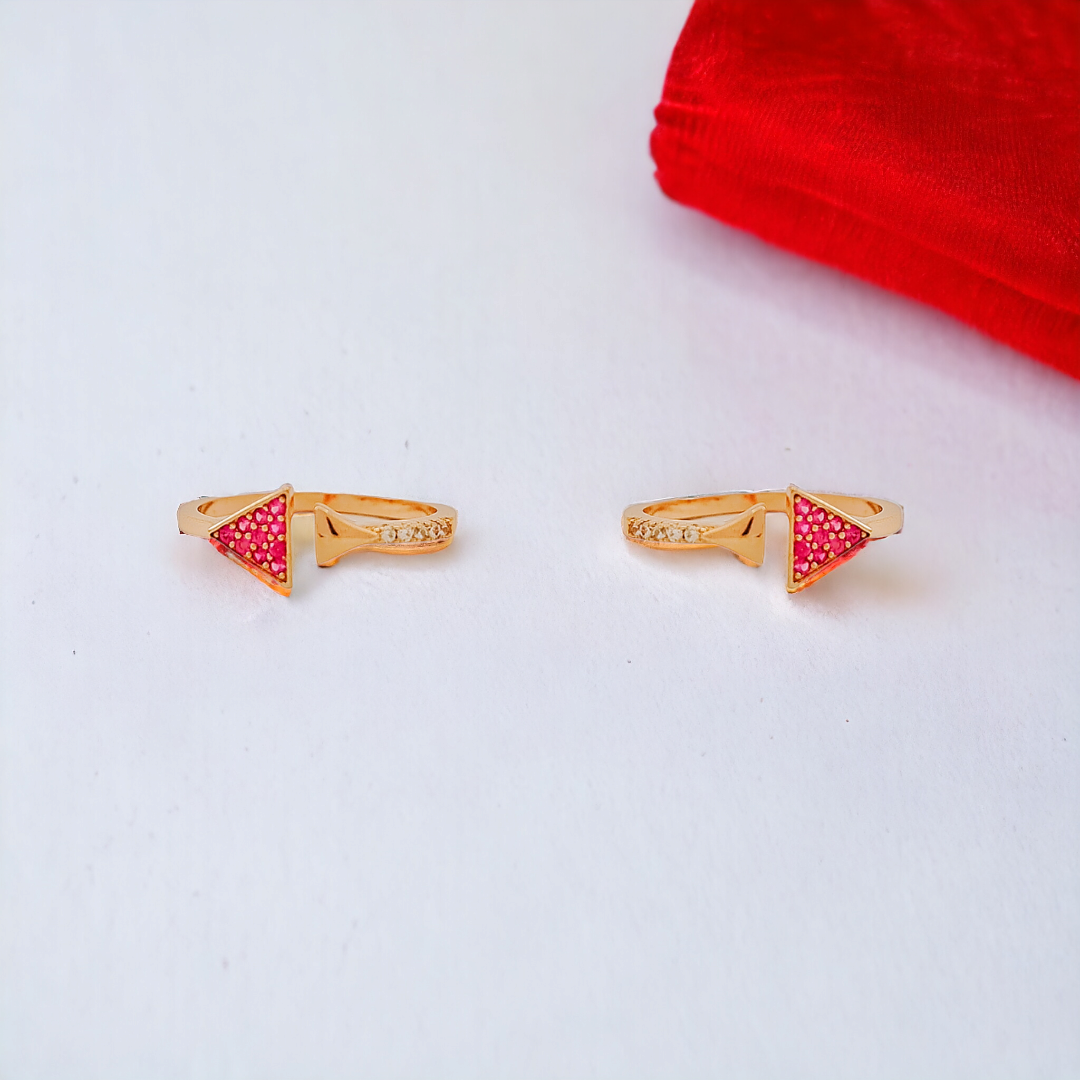 Ruby Dual Triangle Toe Ring