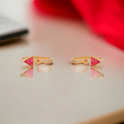 Ruby Dual Triangle Toe Ring