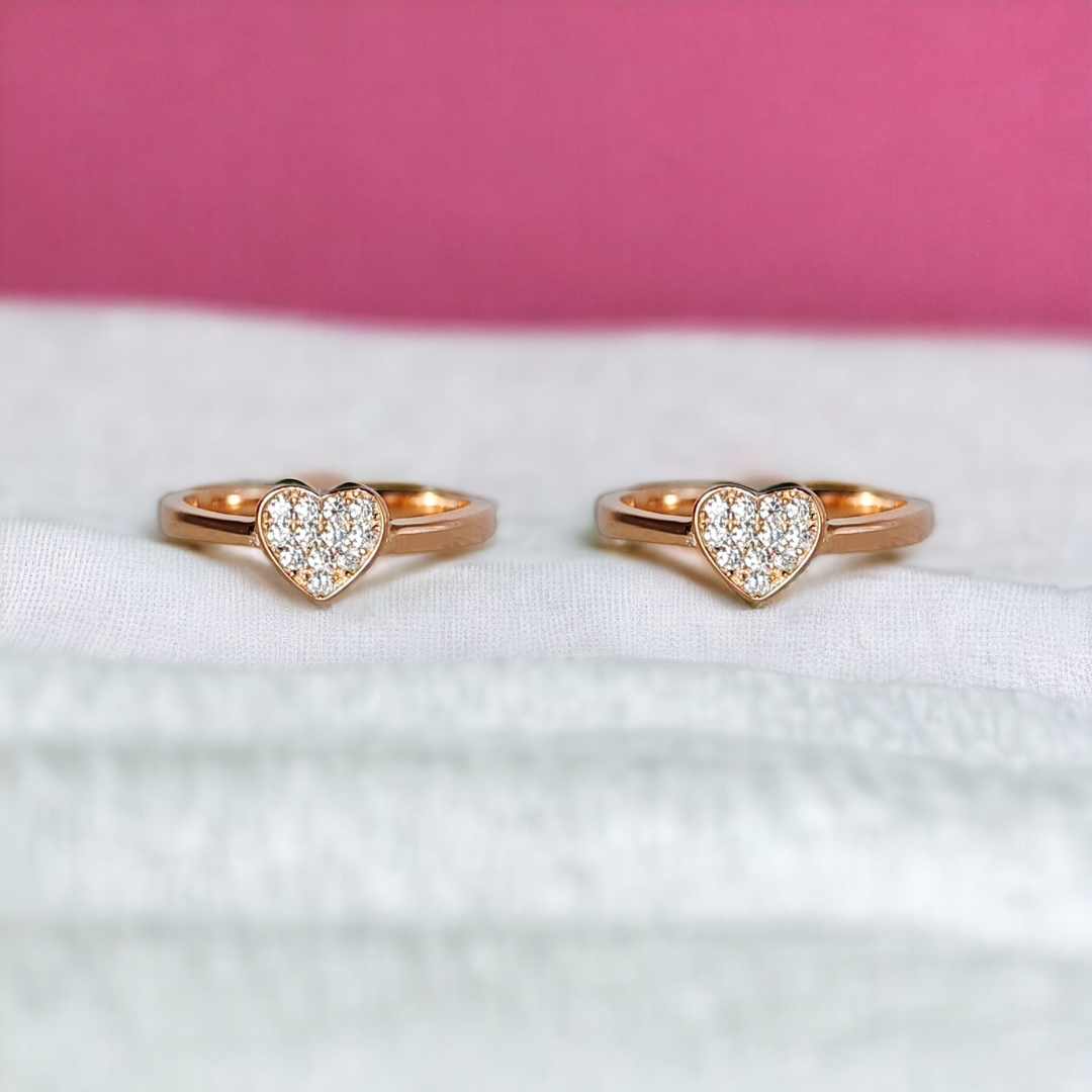 CZ Heart Rosegold Toe Ring