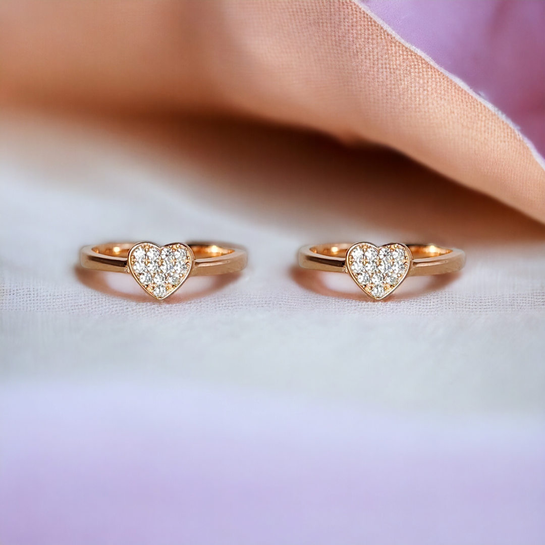 CZ Heart Rosegold Toe Ring