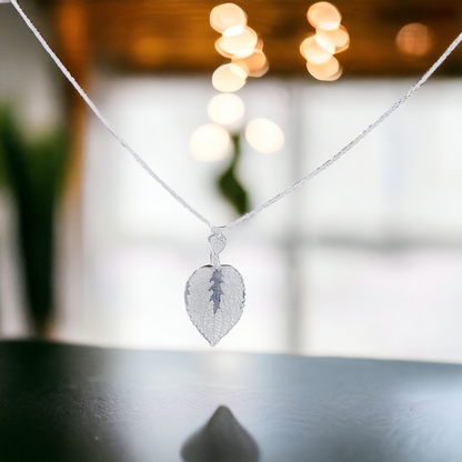 Silver Leaf Pendant Chain