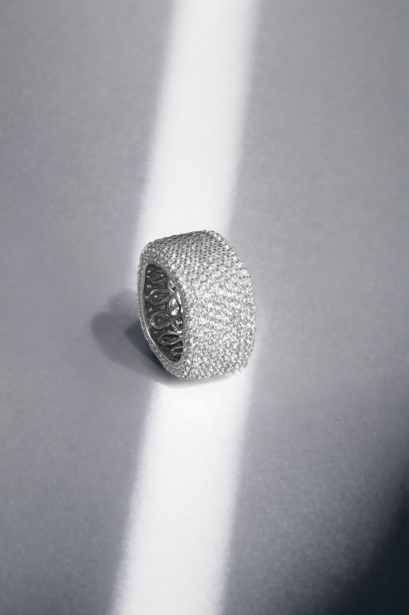 Silver Square Studded Ring