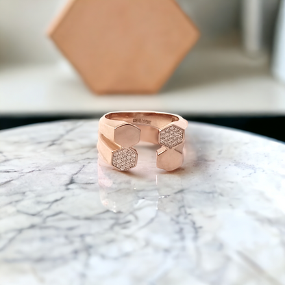 Rose Hexagon Ring
