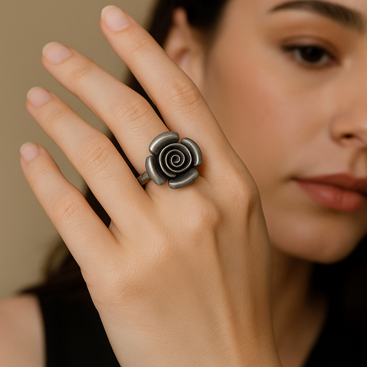 HANDCRAFTED SPIRAL ROSE RING