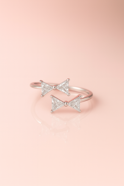 Dual Bow Ring (Sil)