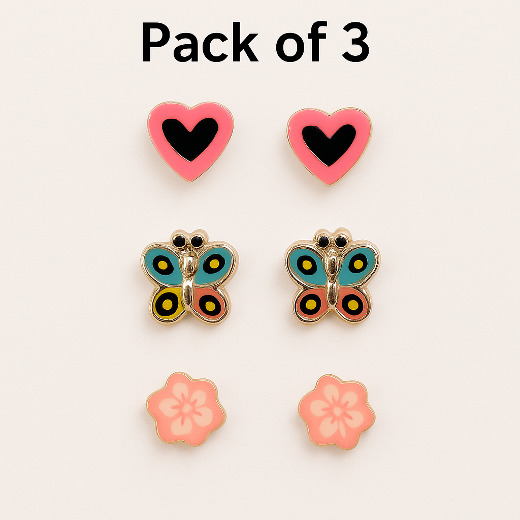 Pack of 3 Baby Charms Studs
