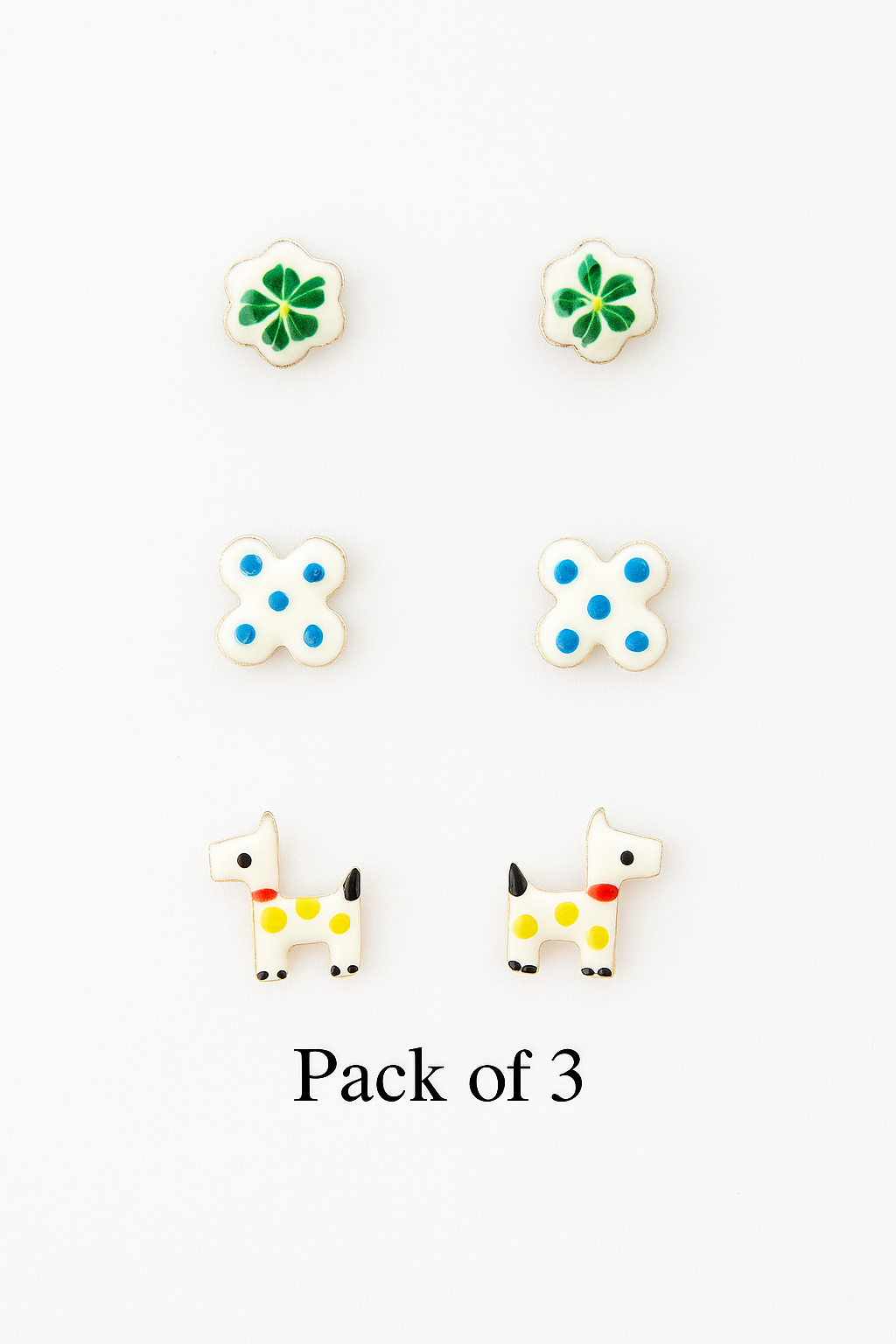 Pack of 3 Baby Charms Studs