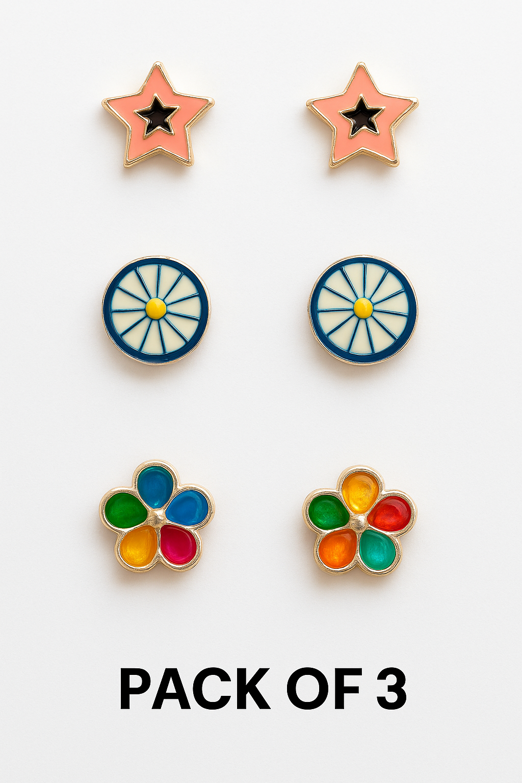 Pack of 3 Baby Charms Studs