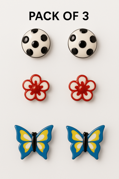 Pack of 3 Baby Charms Studs