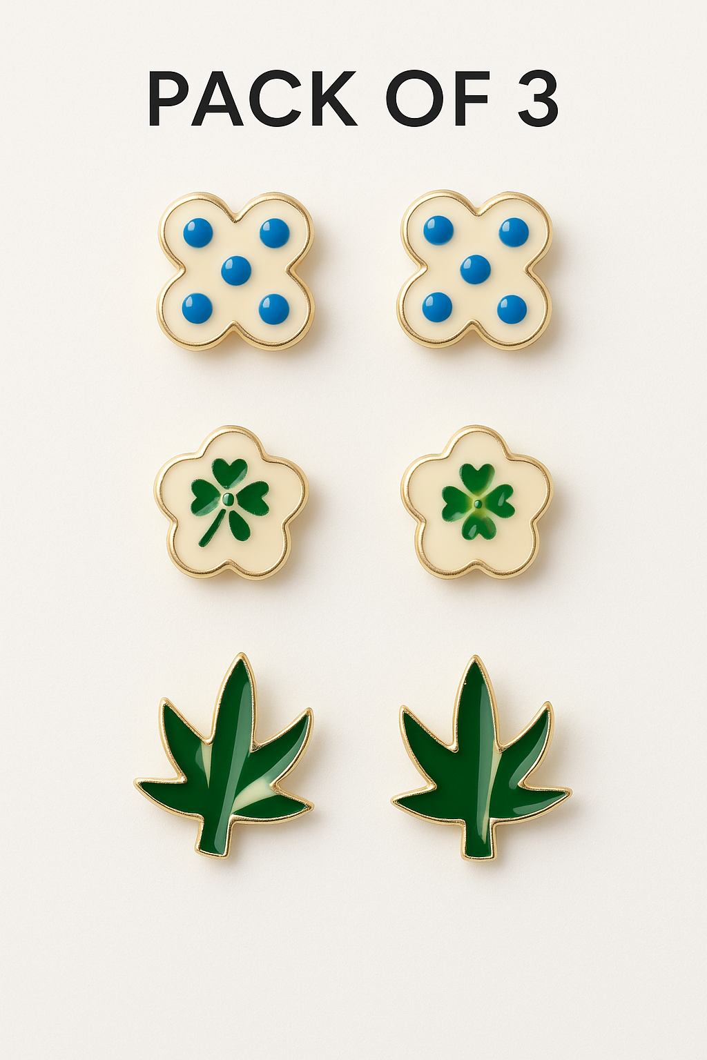 Pack of 3 Baby Charms Studs