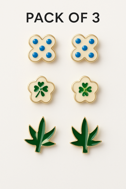 Pack of 3 Baby Charms Studs