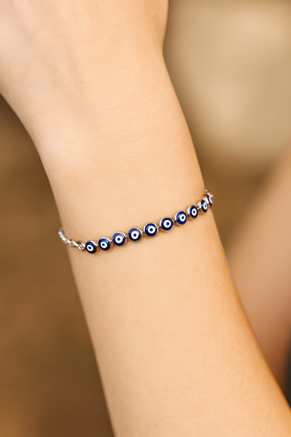 Round Heart Evileye Bracelet