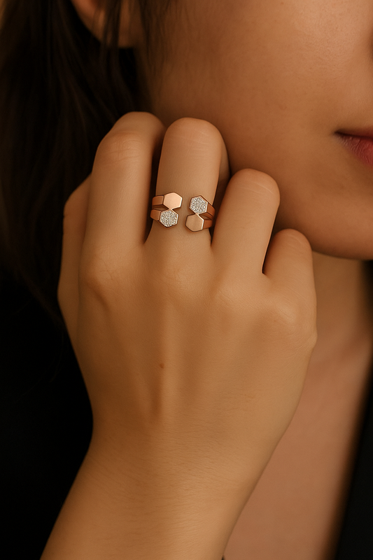 Rose Hexagon Ring