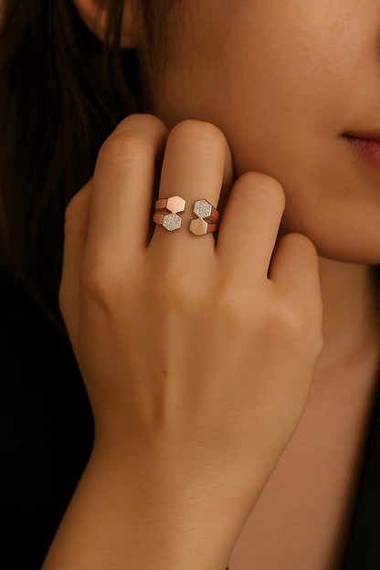 Rose Hexagon Ring