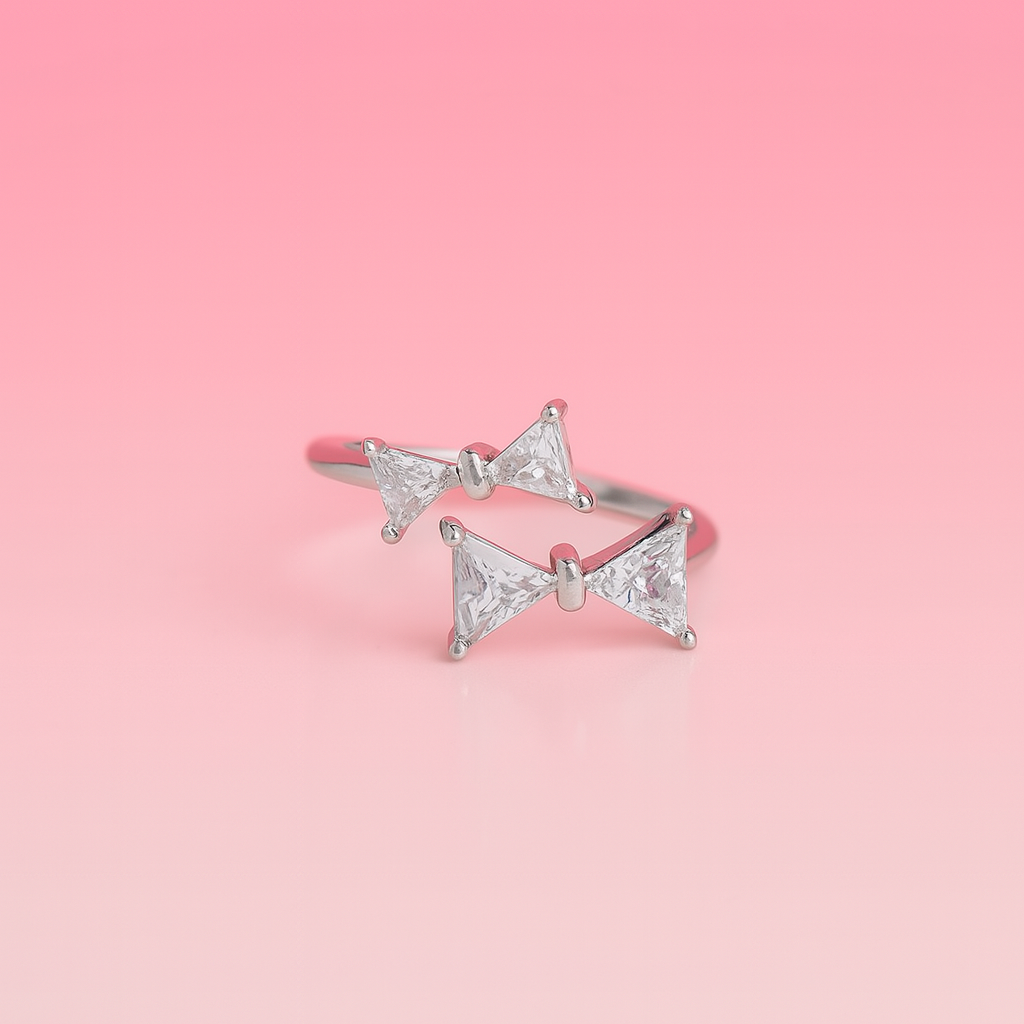 Dual Bow Ring (Sil)