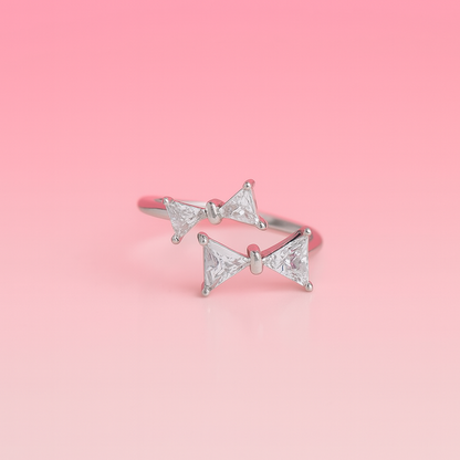 Dual Bow Ring (Sil)