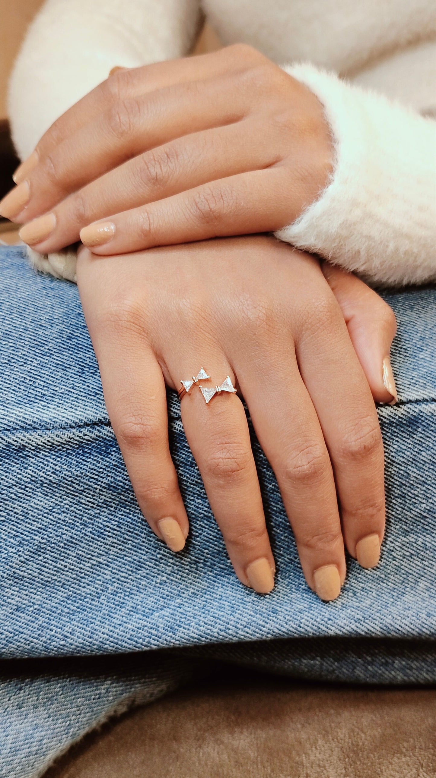 Dual Bow CZ Ring (RG)