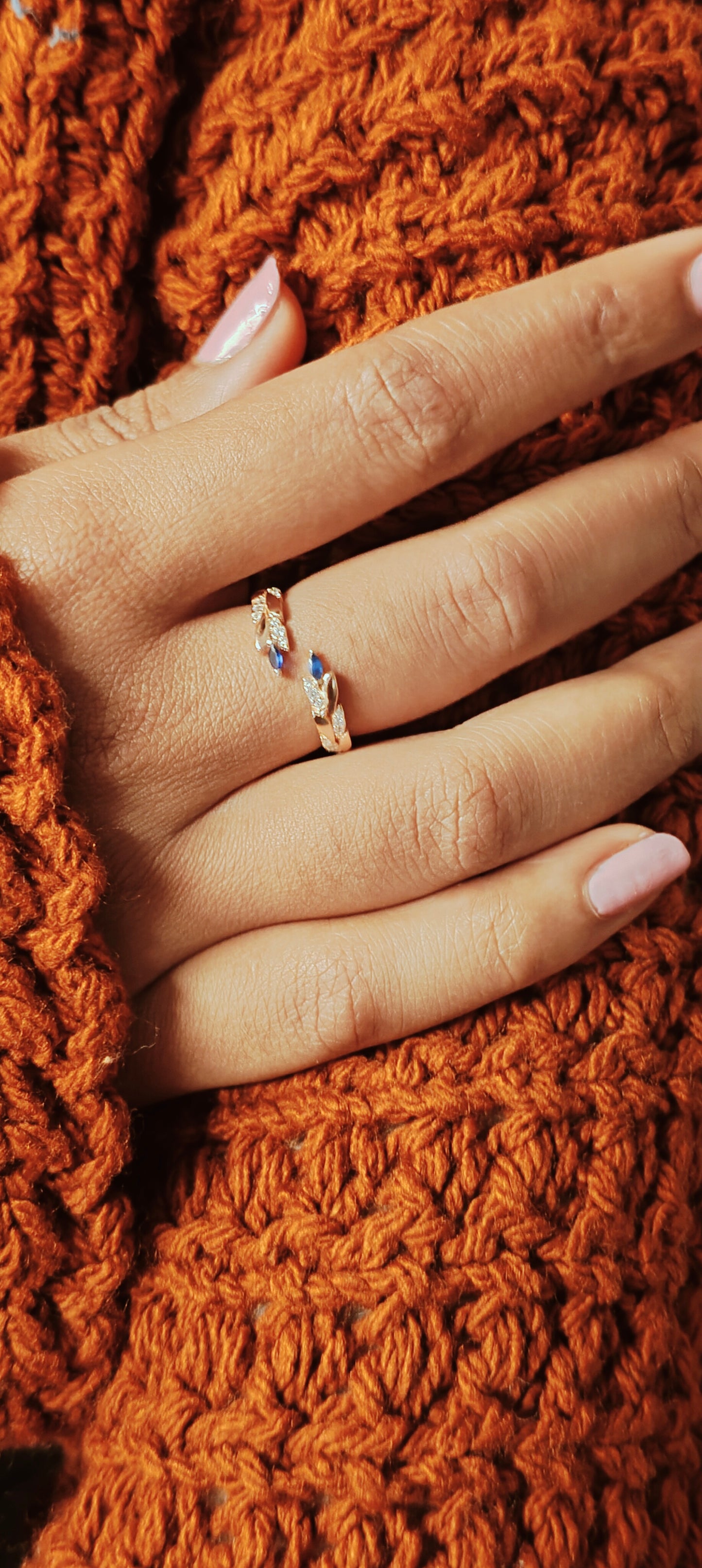 Blue Leaf Silver Ring (RGS)