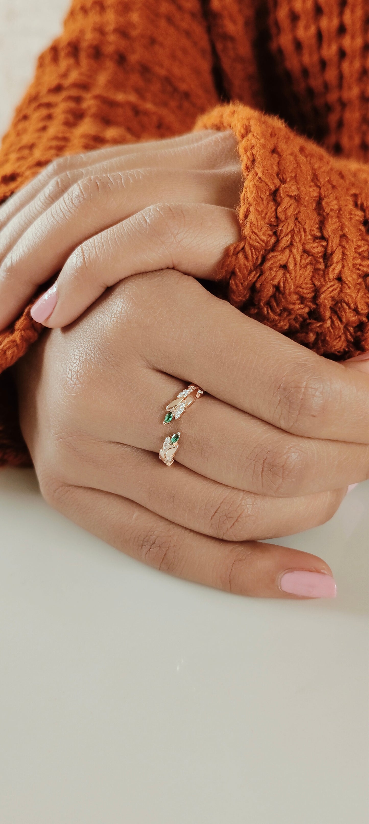 Green Leaf Silver Ring (RGS)